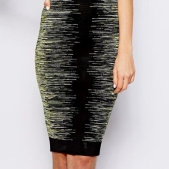 Karen Millen Dresses & Skirts - Karen Millen Black and Yellow Tweed-Effect Pencil Skirt